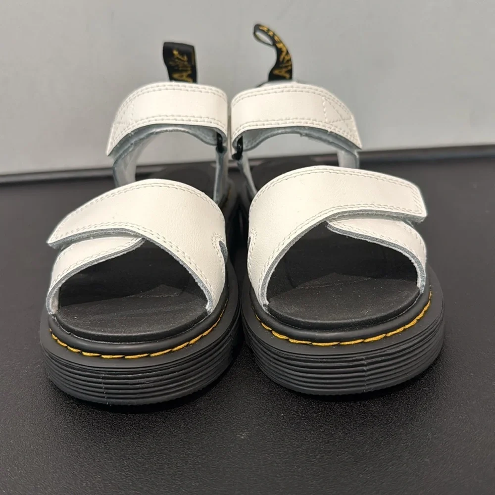 Dr. Martens Vossie Kids White T Lamper Leather Sandals Size 1 New